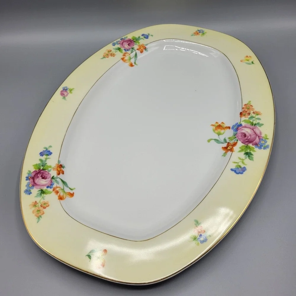 Vtg TK Thuny Lexington Czechoslovakia Serving Platter Rectangular 16.25